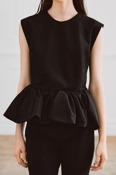 TOP PEPLUM SANS MANCHES ZW COLLECTION - Noir de Zara - Image 4