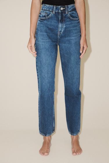 TRF MOM FIT HIGH-WAIST JEANS - Navy blue by Zara