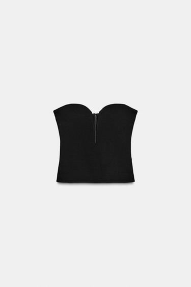 TOP DÉCOLLETÉ EN CŒUR - Noir de Zara - Image 4