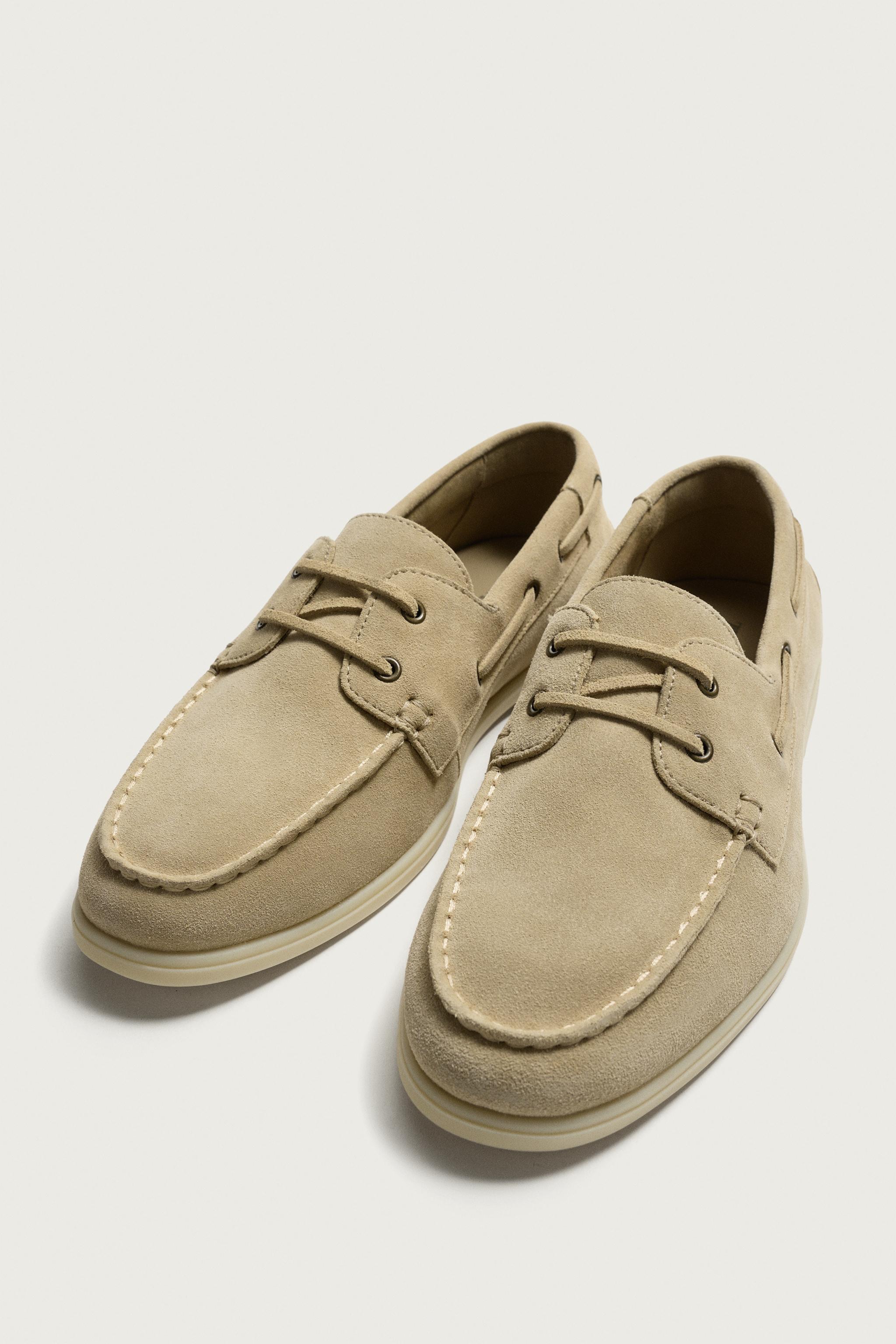 レザーデッキシューズ - ベージュ | ZARA Japan / 日本