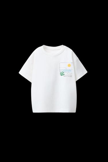Zara LANDSCAPE PRINT T-SHIRT - White - Image 0
