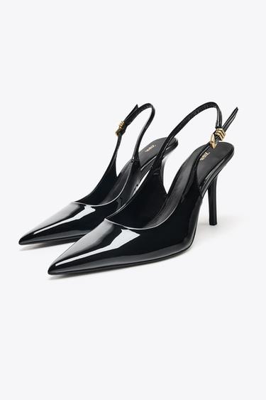 METAL BUCKLE HEELS - Black by Zara - Image 1