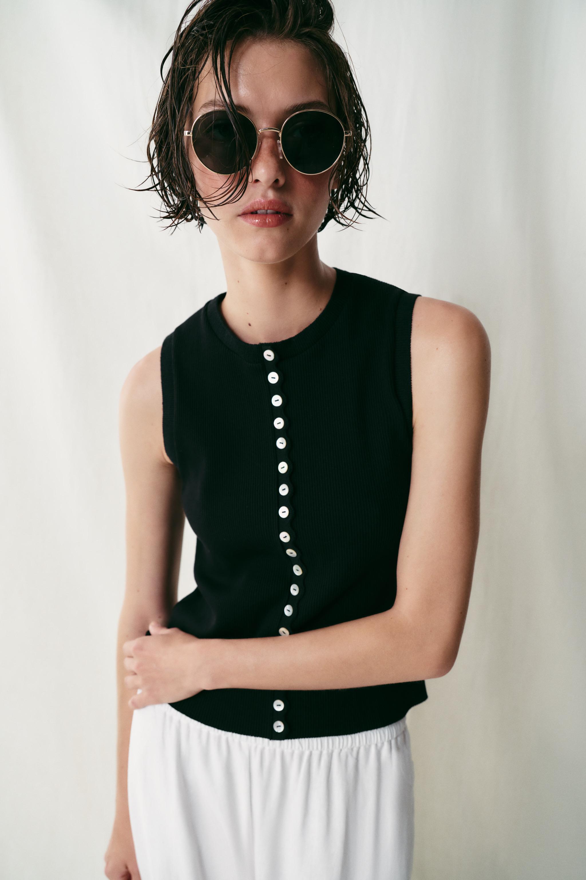 Женские топы Zara BUTTONED TOP — фото 4