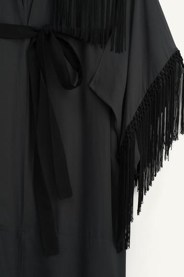 LIMITED EDITION FRINGED KIMONO - Stone by Zara - Image 9