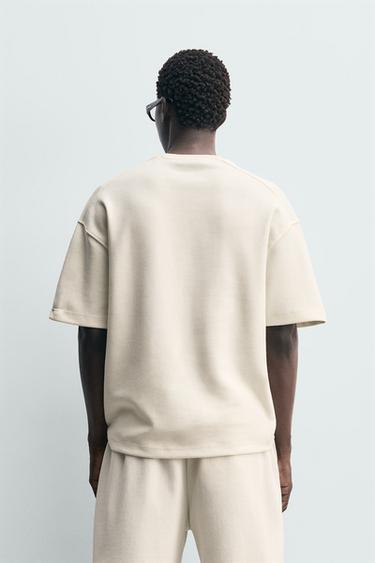 SWEAT RELAXED FIT INTERLOCK - Blanc cassé de Zara