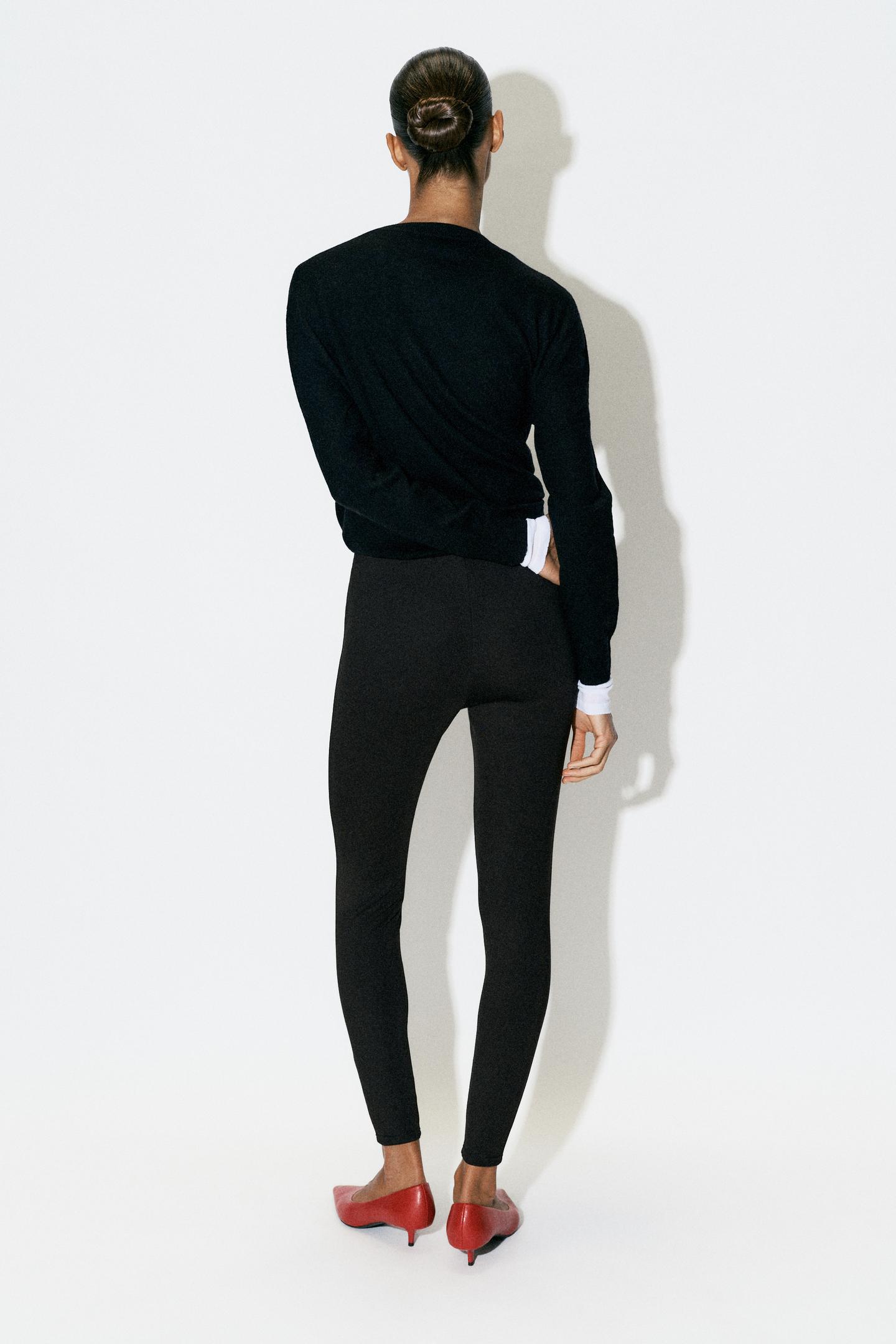 Женские леггинсы Zara Button, цвет: Чёрный — фото 6