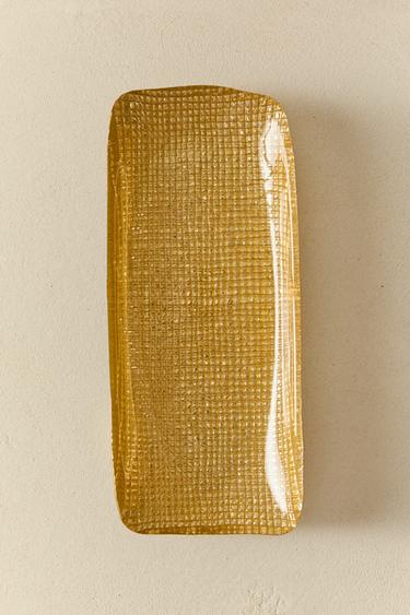 Zara IRREGULAR GOLDEN GLASS SERVING DISH - Gold