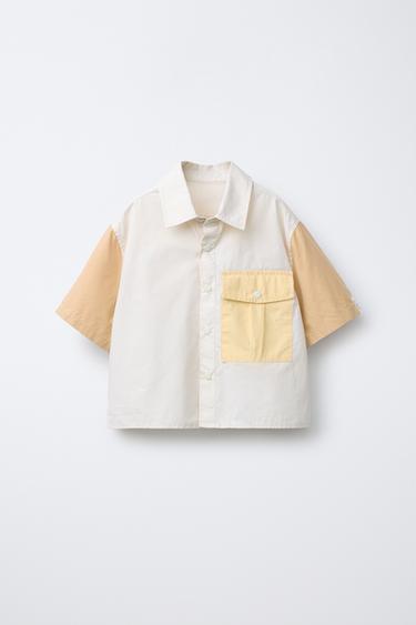 PATCHWORK SHIRT - Light beige by Zara