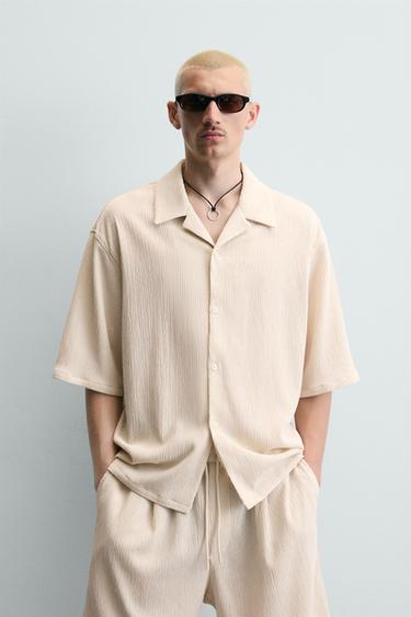 CAMISA RELAXED FIT RELIEVE - Beige vigoré de Zara