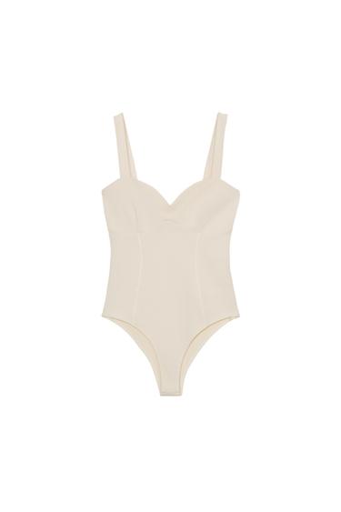 BODY CON SPALLINE - Écru di Zara