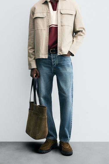 Zara REGULAR STRAIGHT FIT JEANS - Mid-blue