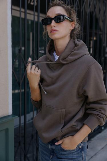 HOODIE AND WIDE-LEG TROUSERS TRACKSUIT - Neon yellow by Zara