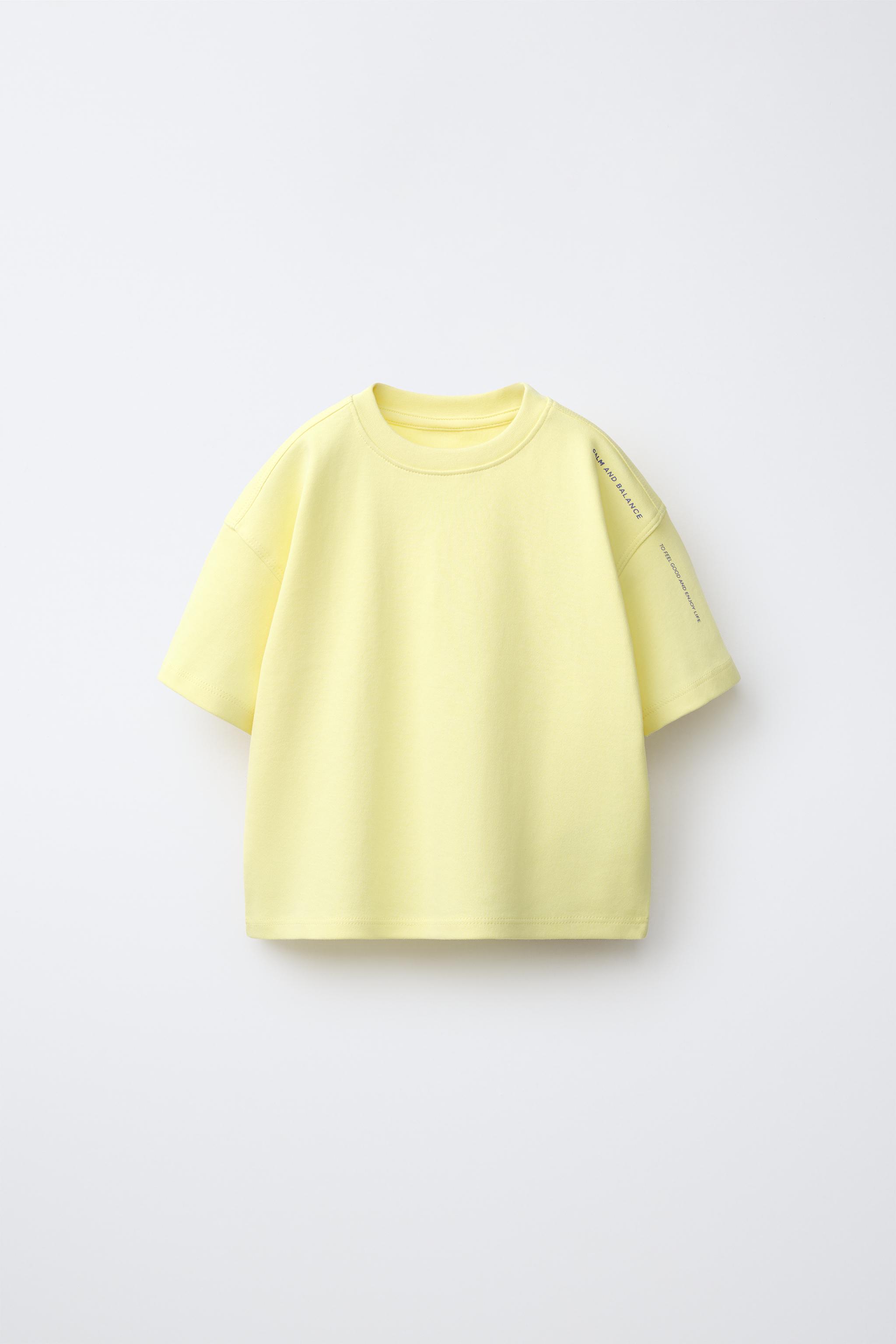 INTERLOCK TEXT T-SHIRT — Bright yellow