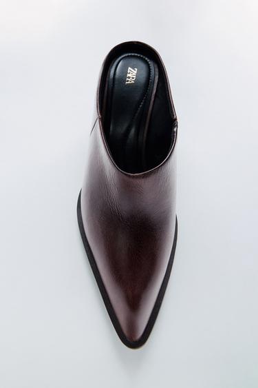 Zara 真皮木底鞋 - 棕色