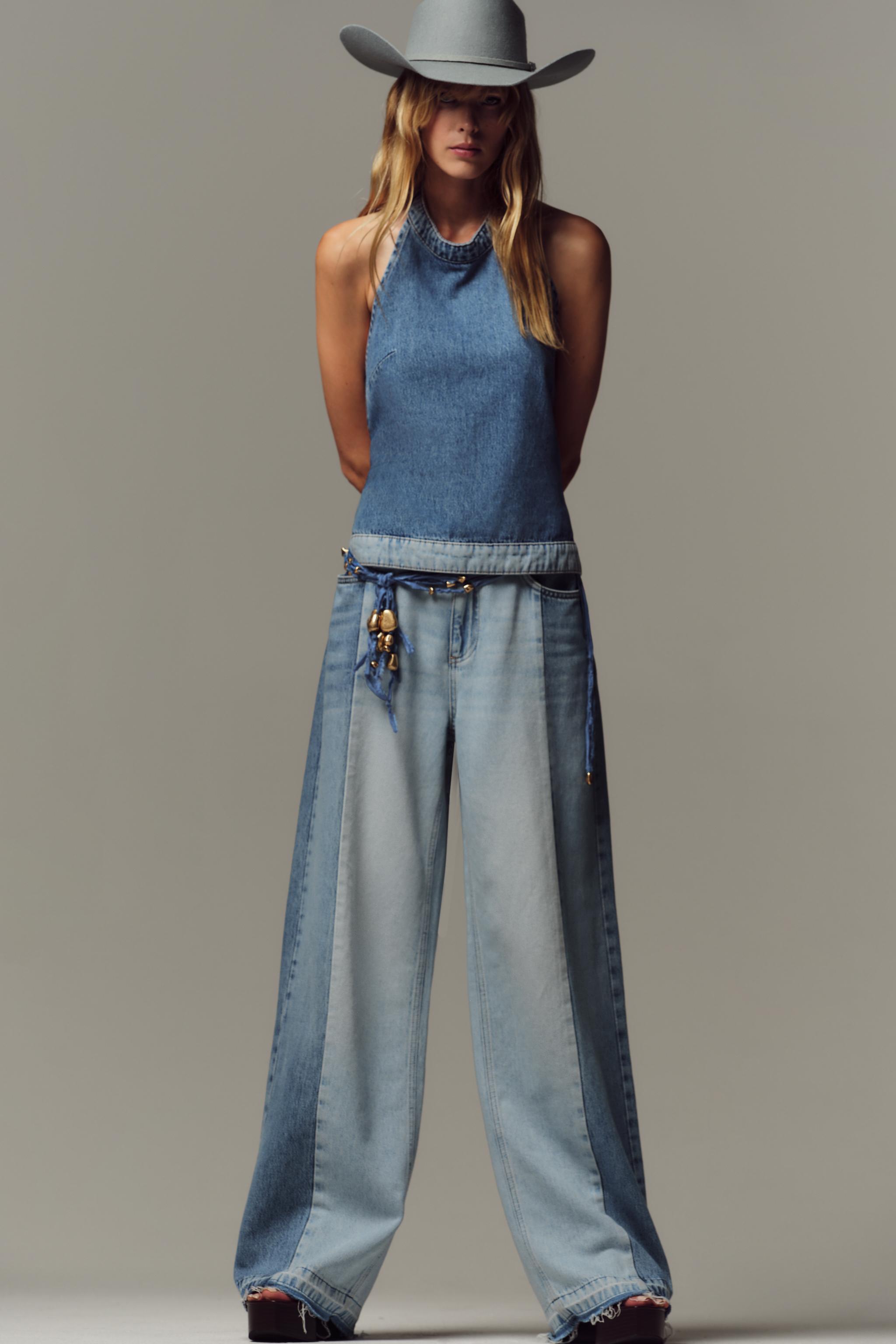 DMTKR0サイズEU42 Z1975 MID-RISE FULL LENGTH PALAZZO JEANS - Mid-blue | ZARA
