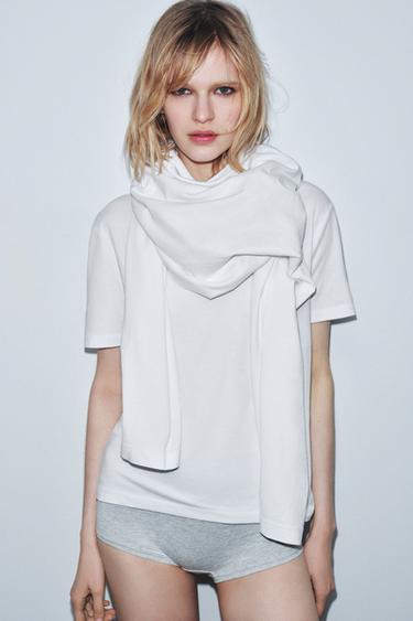 BASIC COTTON T-SHIRT - White by Zara
