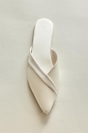 MULE SATIN PLI - Blanc écru de Zara - Image 5