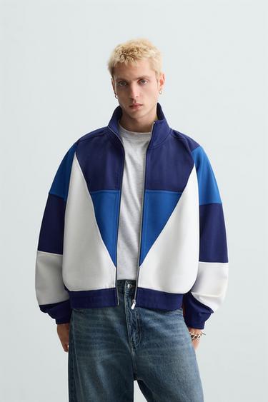Zara RETRO SOCCER JACKET - Blue