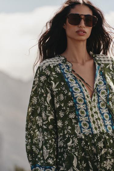 ROBE MI-LONGUE IMPRIMÉE - Multicolore de Zara - Image 5