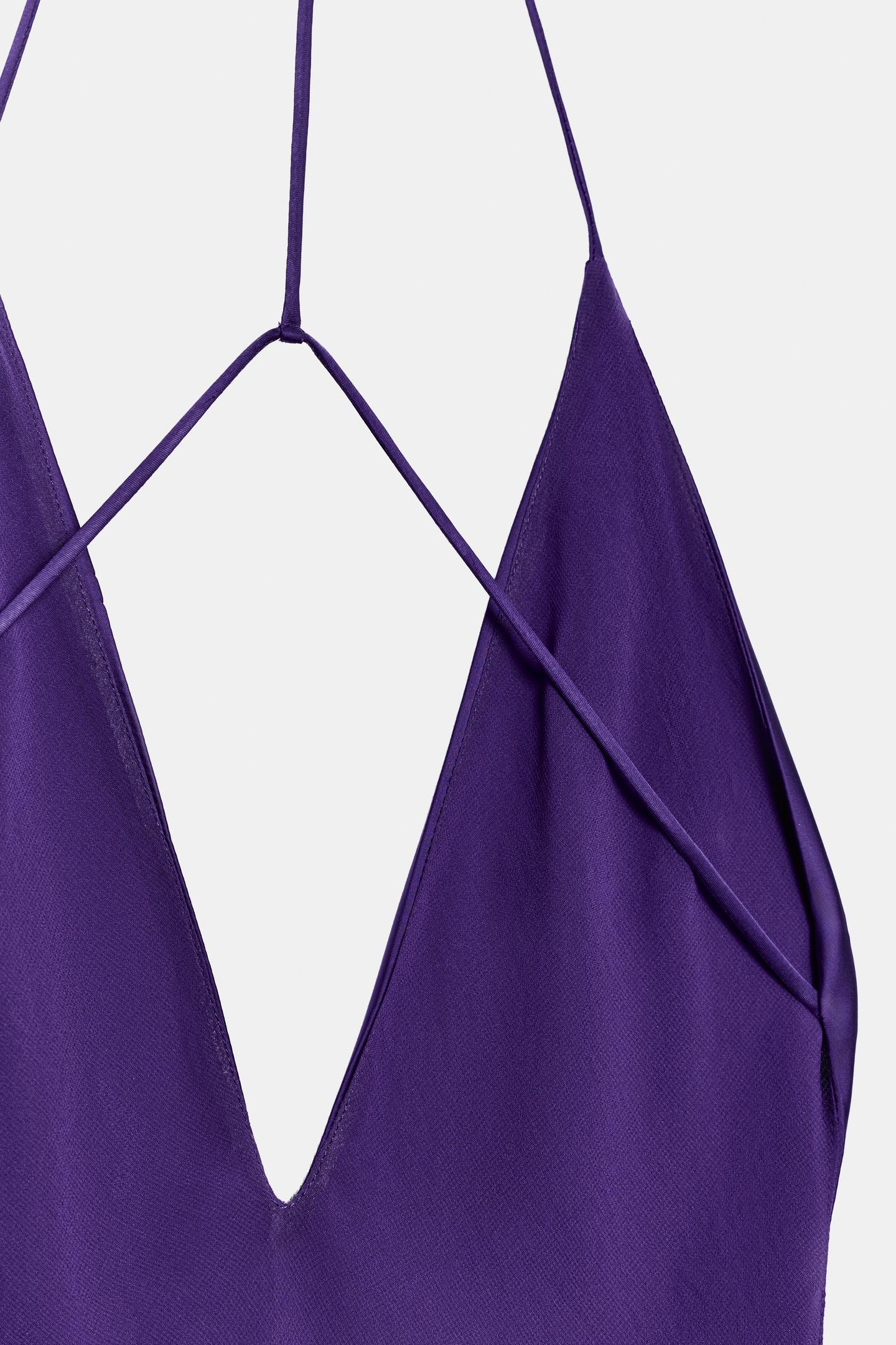 Женское платье Zara Satin Maxi, цвет: Фиолетовый — фото 10