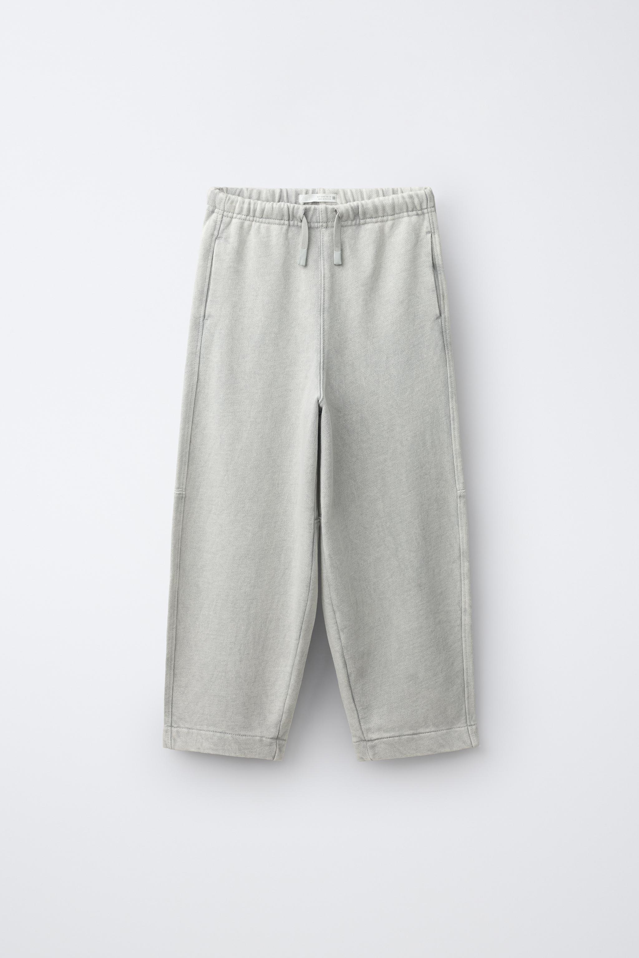 PANTALON EN MOLLETON BARREL EFFET DÉLAVÉ