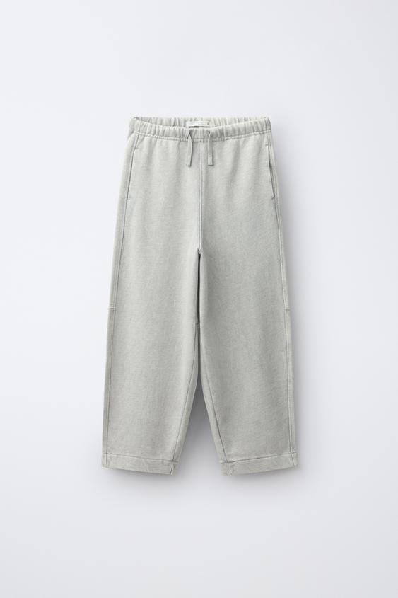 FADE-OUT BARREL PLUSH TROUSERS - Light grey by Zara - Image 0