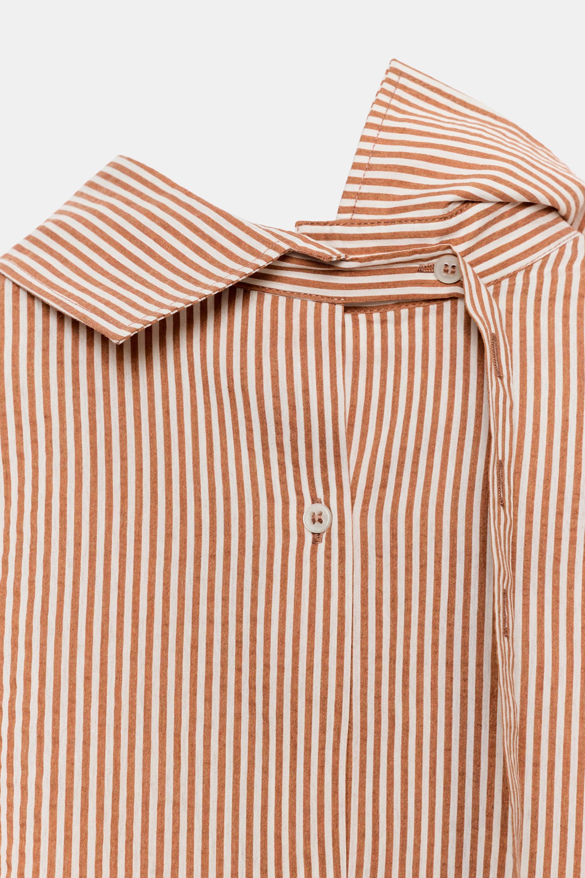 Женские рубашки Zara BACK BUTTON SHIRT ZW COLLECTION — фото 10