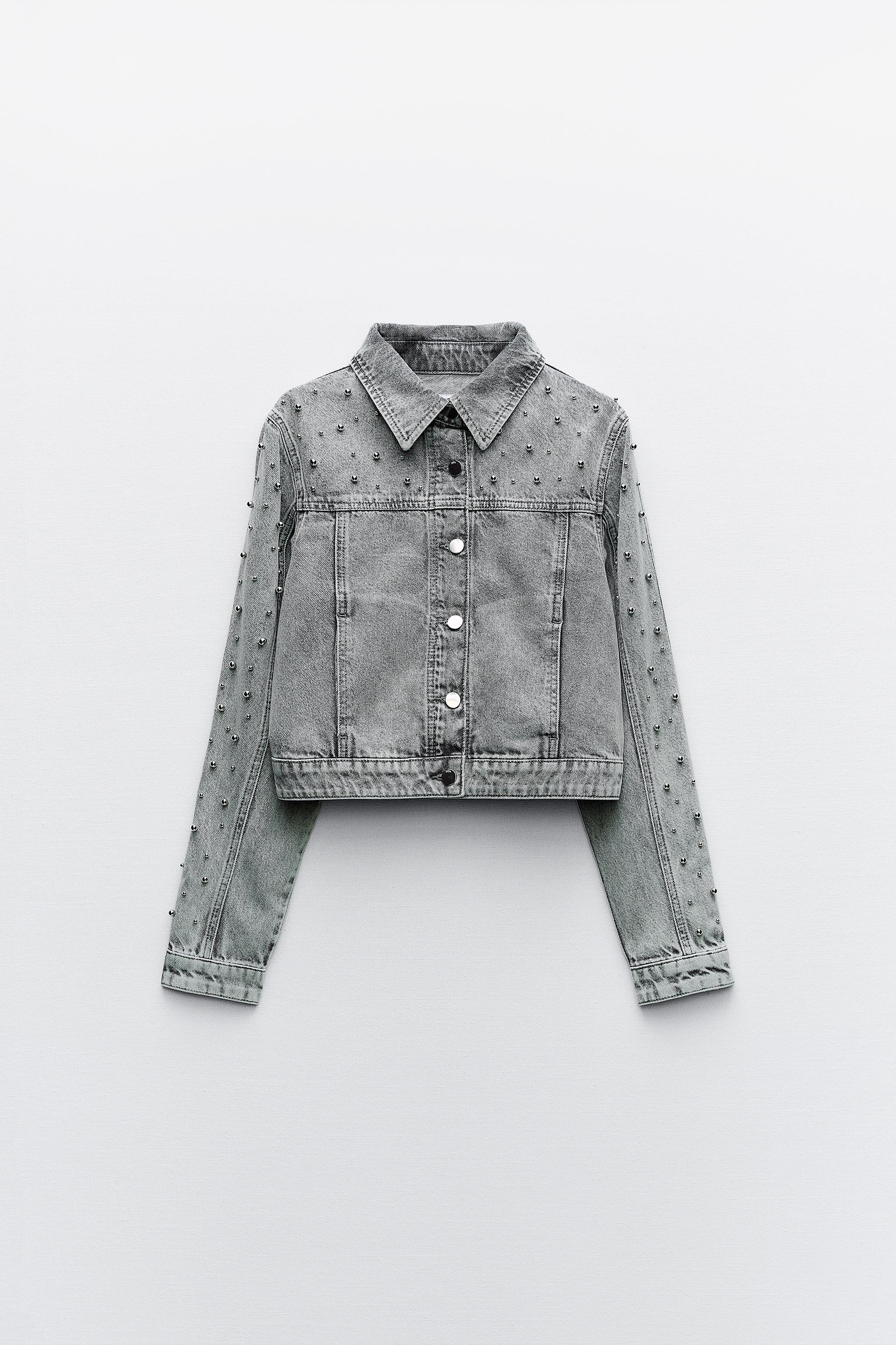 Z1975 DENIM JACKET WITH FAUX PEARLS