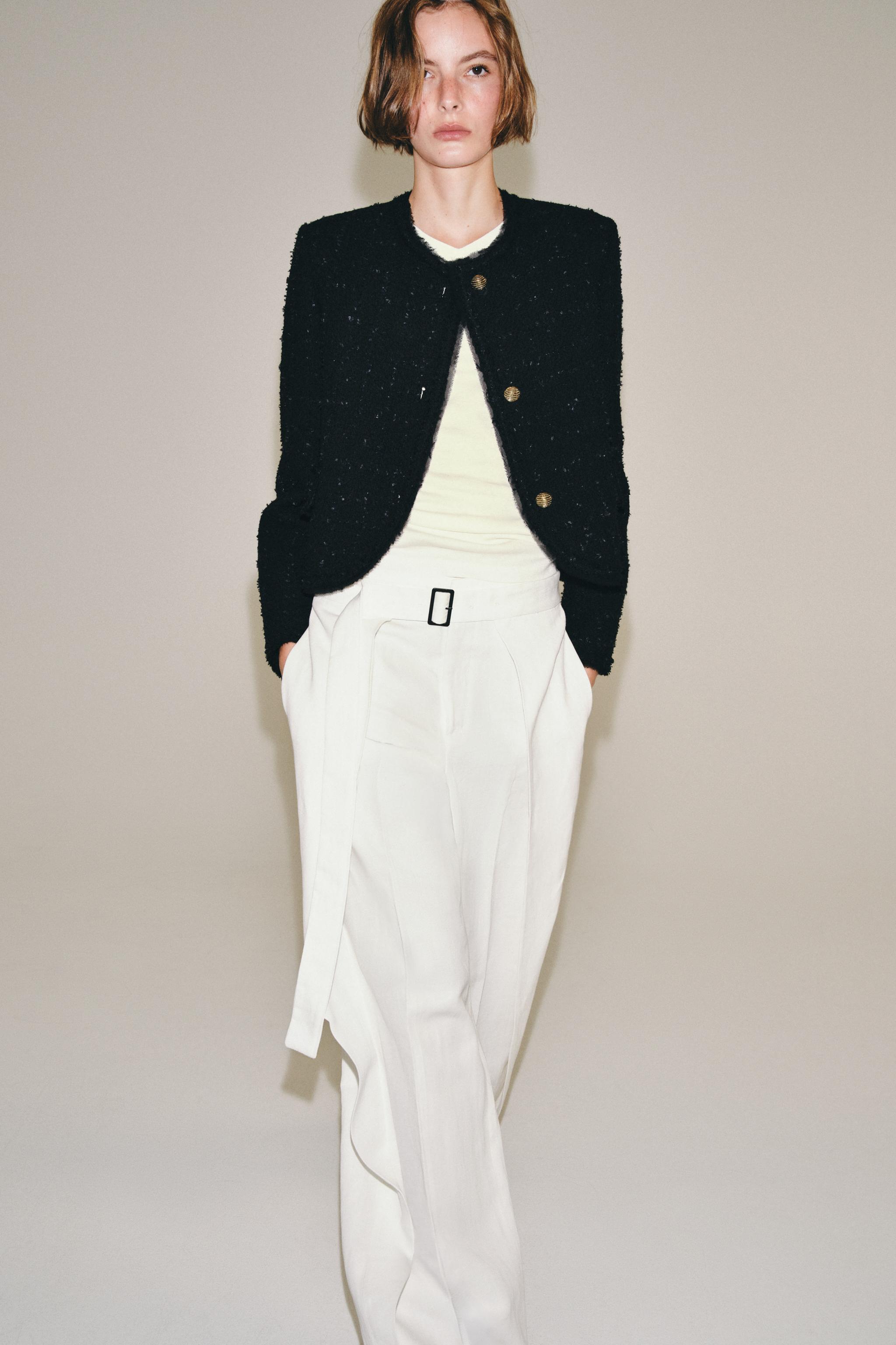 ZW COLLECTION PLEATED BELTED TROUSERS