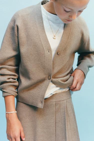 PLEATED KNIT SKIRT - camel by Zara