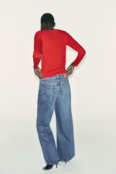 T-SHIRT COL BATEAU EN COTON - Rouge de Zara - Image 4