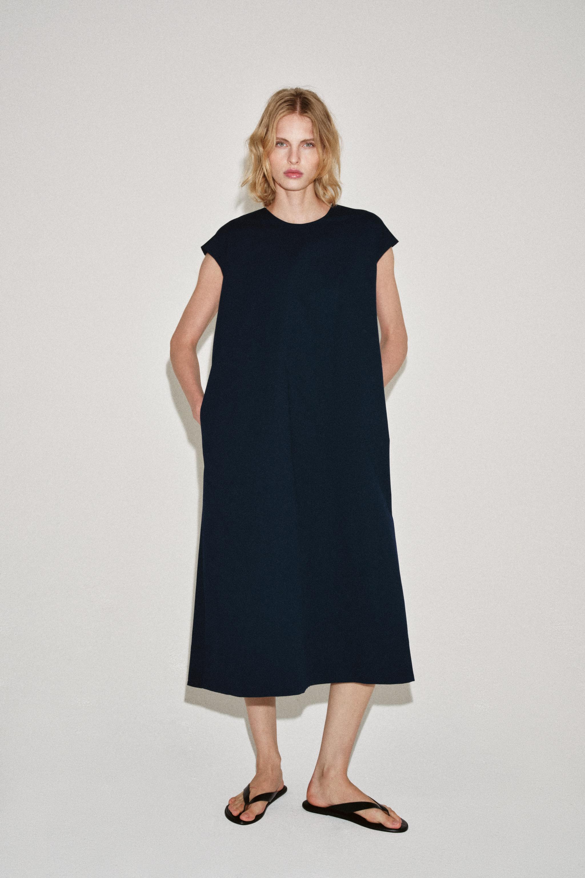 Женские платья Zara ZW COLLECTION POPLIN MIDI DRESS — фото 2