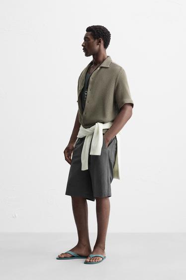 OPEN TEXTURED SHIRT - Mink by Zara - Image 3
