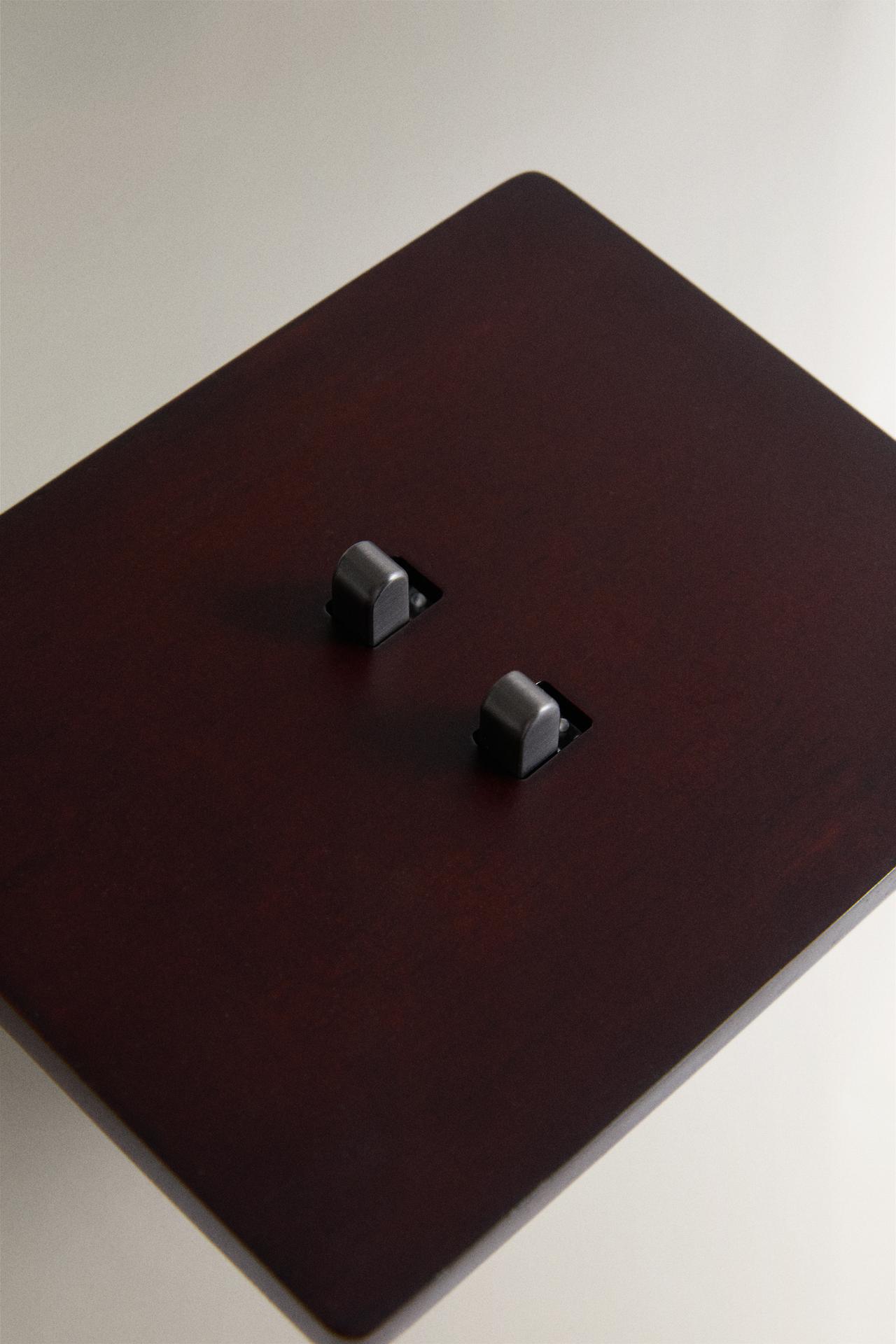 IRON DOUBLE LIGHT SWITCH — Brown