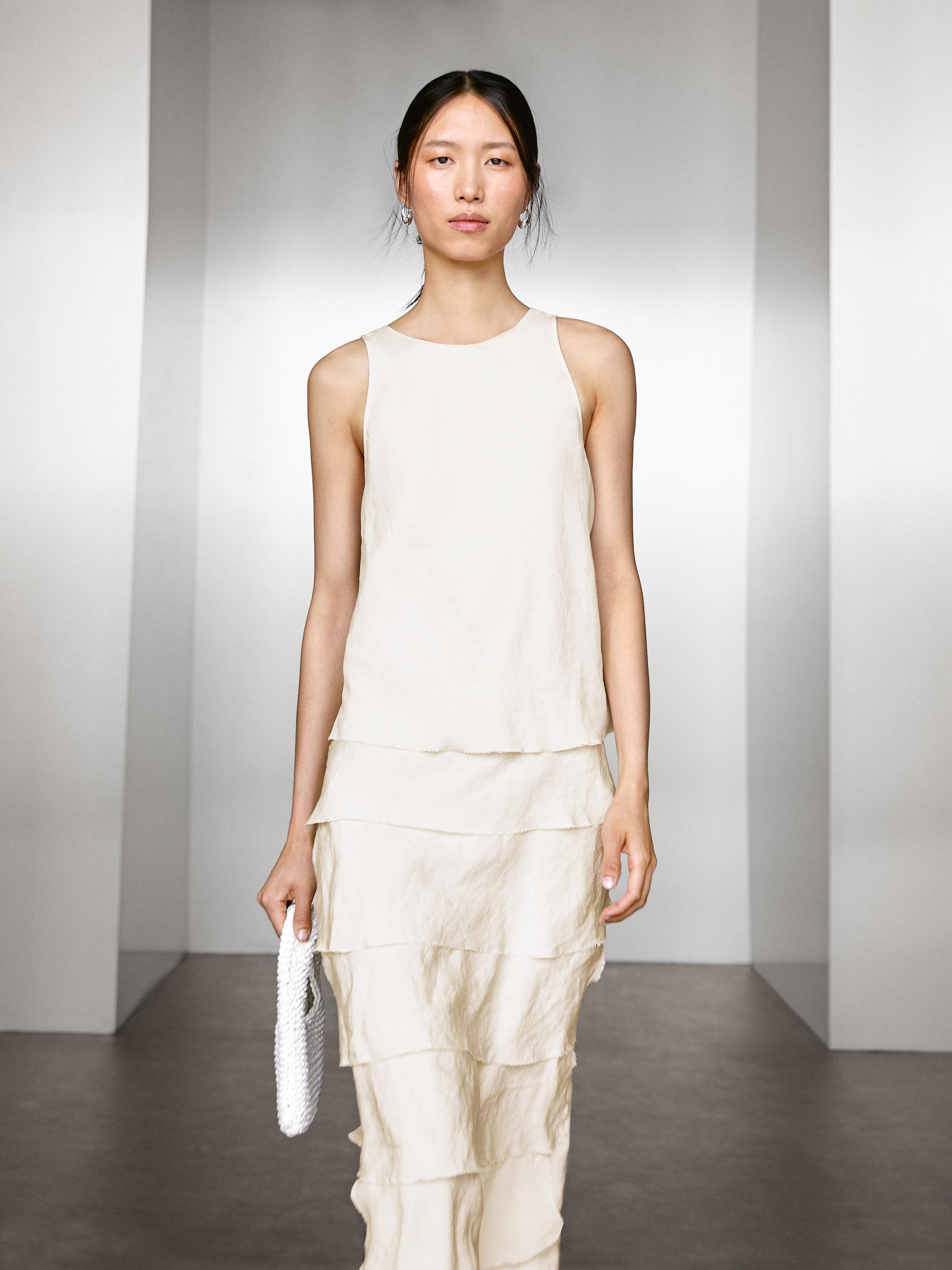 Long flowing dress with ruffles