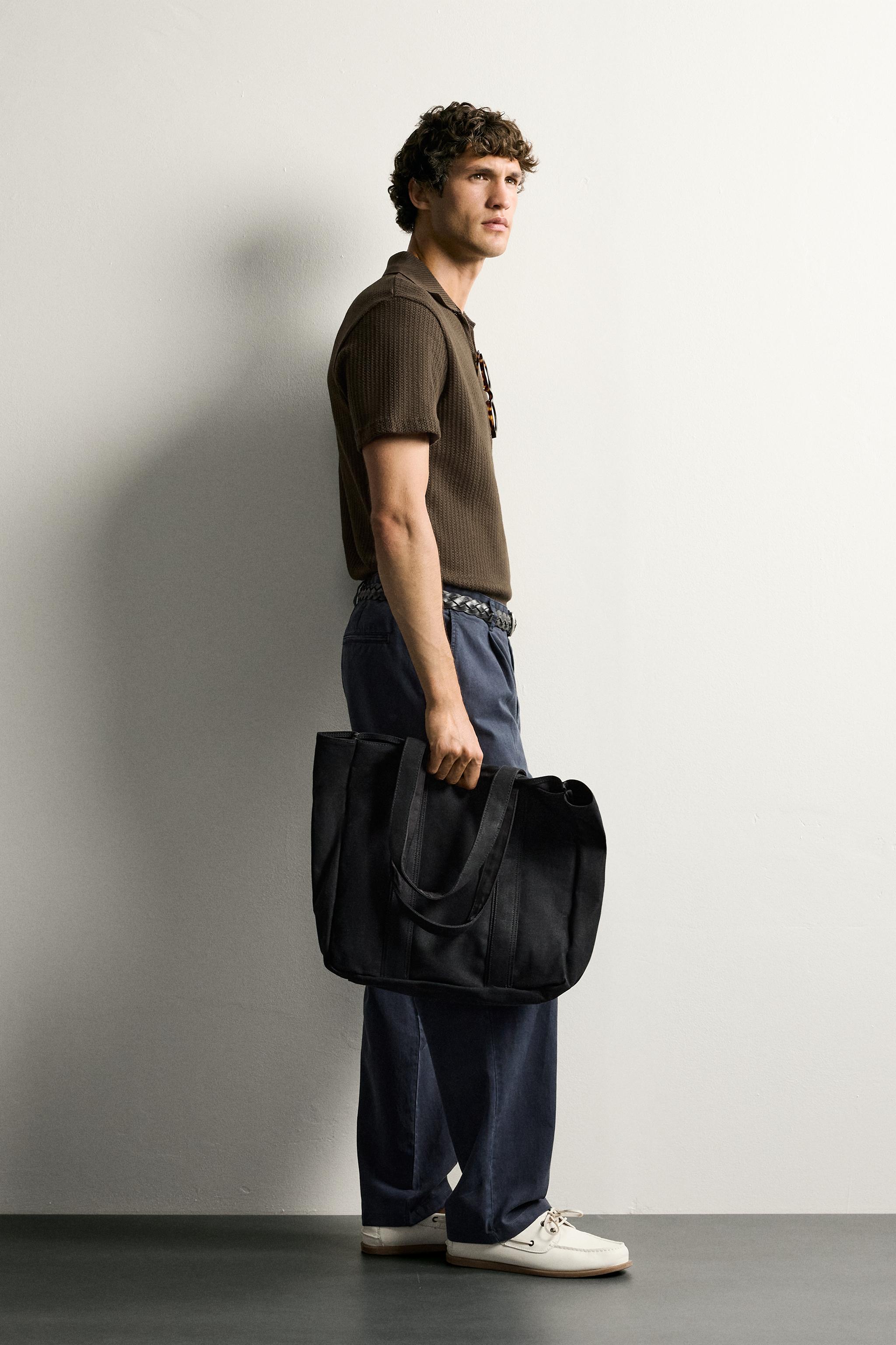 Мужские рубашки Zara REGULAR FIT OPEN-KNIT POLO — фото 4