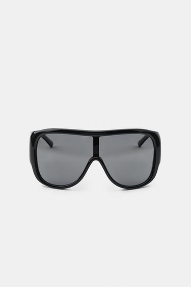 AVIATOR SHIELD SUNGLASSES - Black by Zara