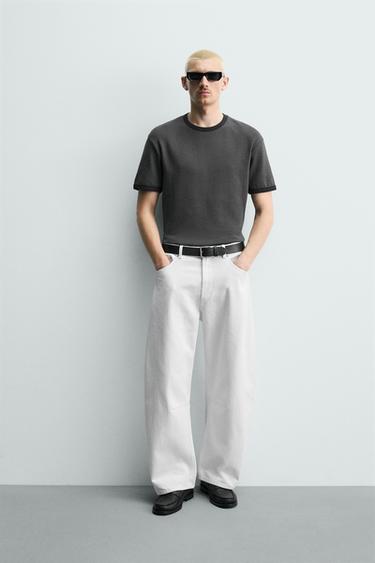 BARREL FIT TROUSERS - White by Zara