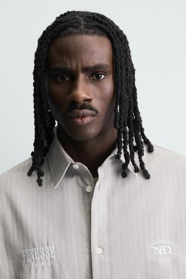 ΡΙΓΕ ΠΟΥΚΑΜΙΣΟ ΜΕ ΚΕΝΤΗΜΑΤΑ ΣΕ ΑΝΤΙΘΕΣΗ - Γκρι του Zara