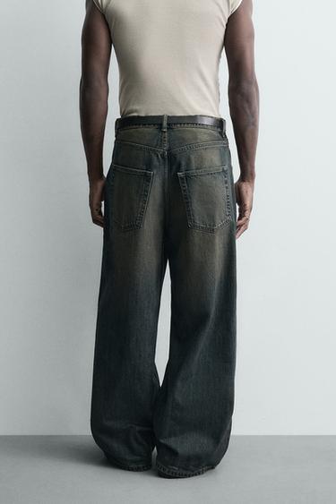 JEAN BAGGY FIT - Bleu / Vert de Zara