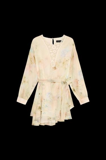 Zara PRINTED CROCHET DRESS - Multicolored - Image 0