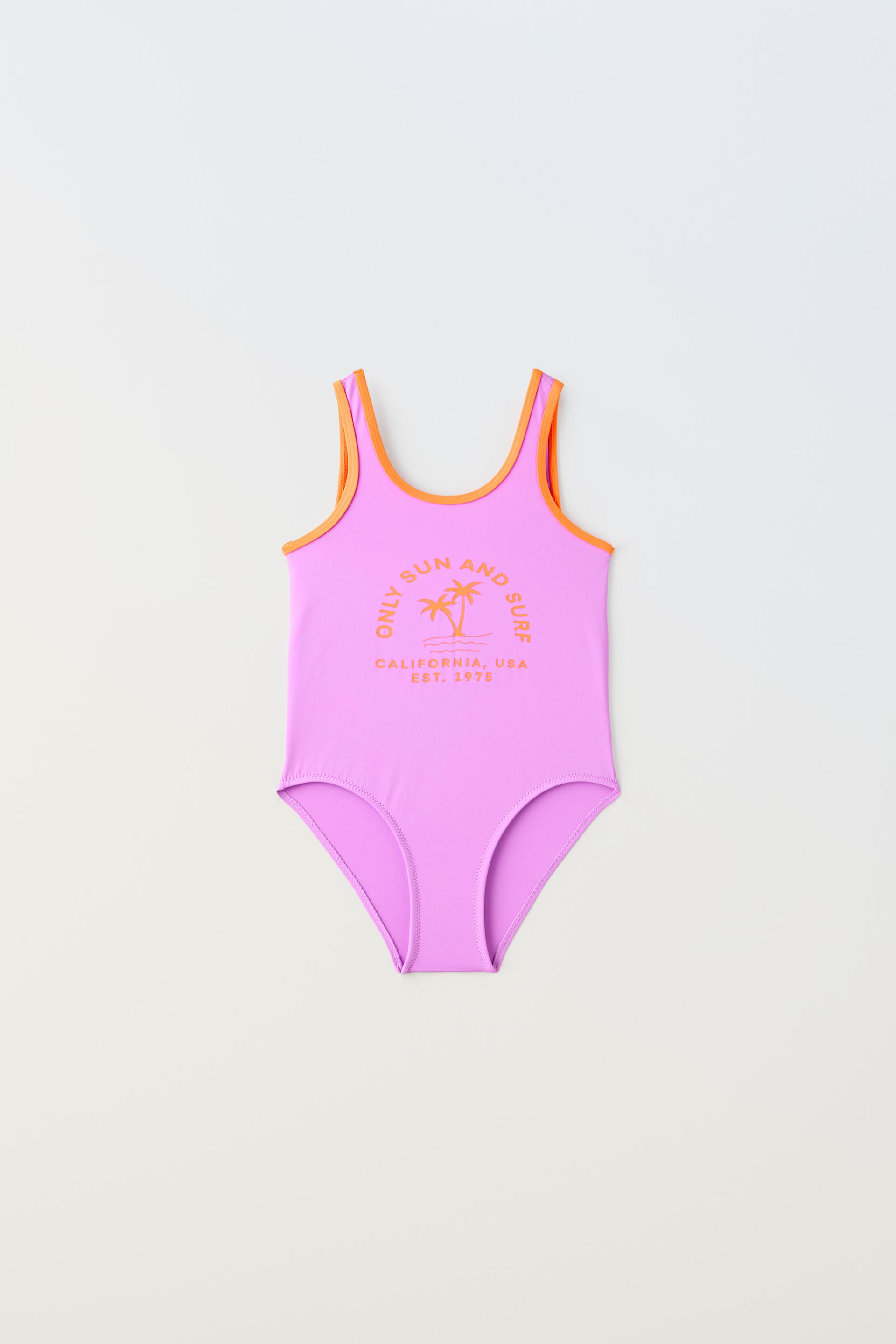 6-14 YEARS / CONTRASTING PIPING SWIMSUIT