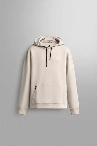 Zara TECHNICAL HOODIE - ecru-white