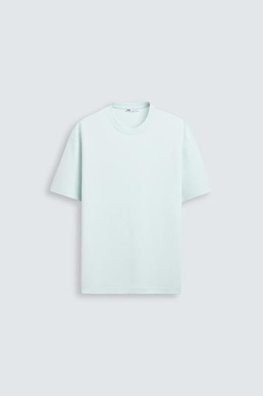CAMISETA REGULAR FIT BÁSICA - Celeste de Zara