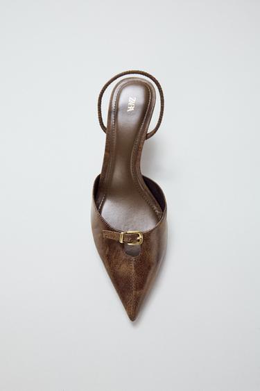 SLINGBACK-SKO MED SPÆNDE - Brun fra Zara