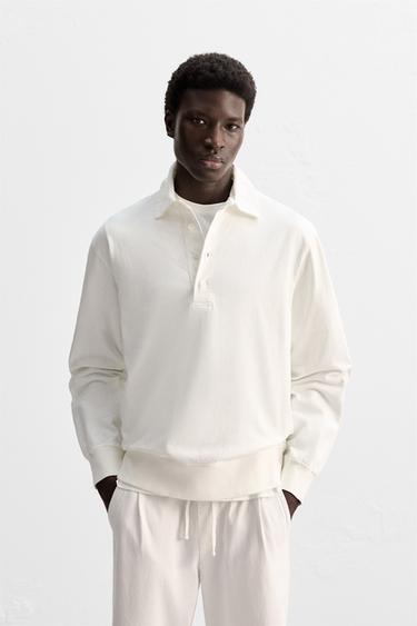 SUDADERA POLO - Blanco roto de Zara