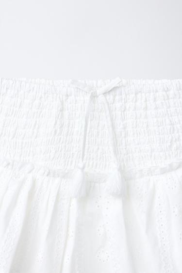JUPE-SHORT SCHIFFLY À VOLANTS - Blanc de Zara - Image 2