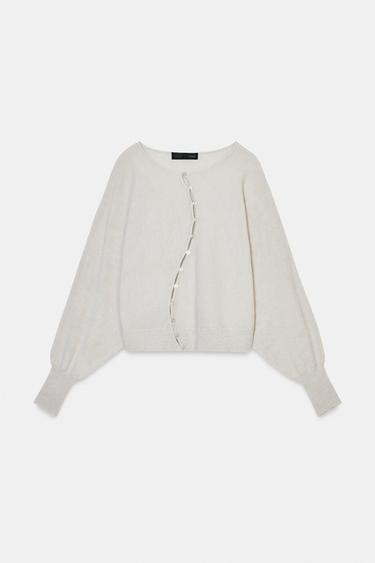 WRAP KNIT CARDIGAN - Stone by Zara - Image 6