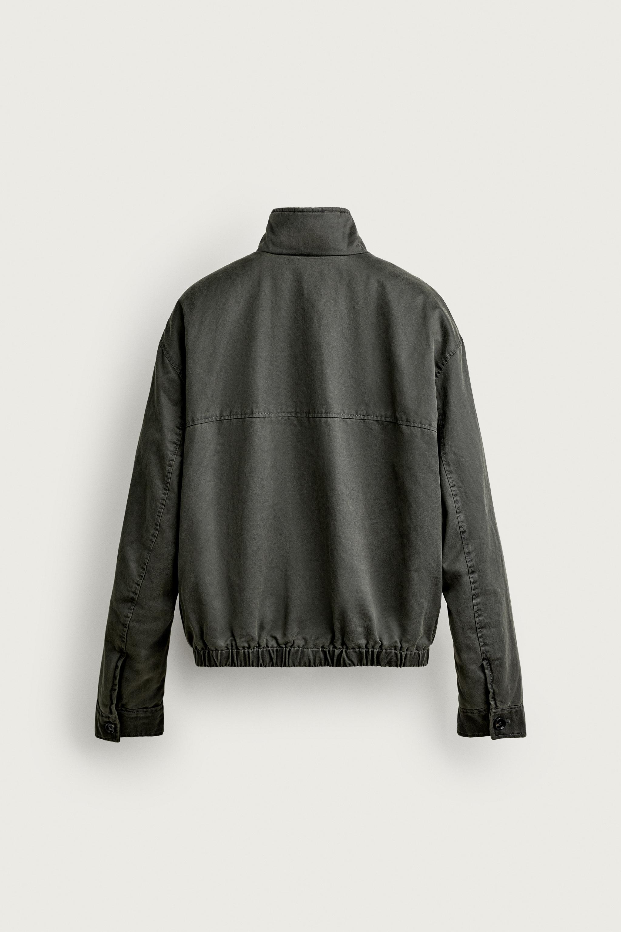 WAXED-EFFECT REGULAR FIT JACKET