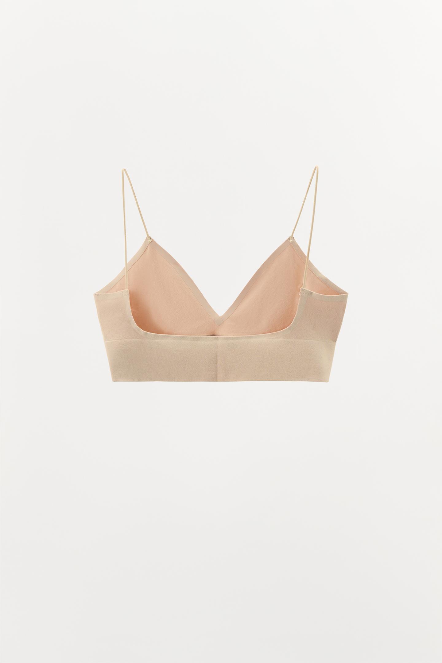 Бралетт, без швов, треугольные чашки — Zara, цвет: Бежевый розовый — фото 7